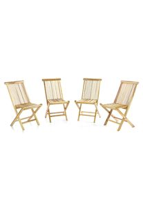 Gartenstuhl Vcm "4er Gartenstuhl Hochlehner Klappstuhl Holz Teak", braun, Obermaterial: 100% Holz Wood., St&uuml;hle, Gartenstuhl