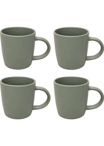 Becher "Belli", grau (graugr&uuml;n), H:10cm, Steingut, LeGer Home by Lena Gercke, Trinkgef&auml;&szlig;e, Becher, Scandi Style, 4-teilig