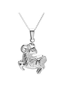 Kette mit Anh&auml;nger OSTSEE-SCHMUCK "OSTSEE-SCHMUCK Kette mit Anh&auml;nger Tierkreiszeichen Widder" Gr. 45, silber (wei&szlig;, neutral), Halsketten, Damen, 45cm, Silber 925 (Sterlingsilber), L: 42, Kette mit Anh&auml;nger