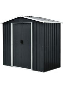 Ger&auml;tehaus Pergart "D&uuml;sseldorf II 64 (GLS)", grau (schiefergrau), Metall, Ger&auml;teh&auml;user, Ger&auml;tehaus, Metall, mit Satteldach und integrierter Schiebet&uuml;r, schiefer/creme