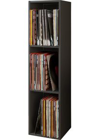 Media-Regal Vcm "Holz Schallplatten LP Stand Regal Platto 3fach", schwarz, B:34cm T:30cm, Regale, Media-Regal