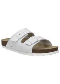 Pantolette Josef Seibel "Hermine 01", Damen, Gr. 44, wei&szlig;, Leder, Schuhe Pantolette, Plateau Sandale, Sommerschuh, Hausschuh mit komfortablem Fu&szlig;bett