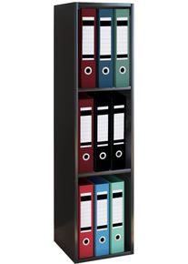 B&uuml;cherregal Vcm "Holz B&uuml;ro Regal B&uuml;cher Ordner Aktenregal Offas 3f", schwarz, B:34cm T:30cm, Regale, B&uuml;cherregal