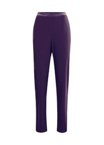 Schlupfhose GOLDNER "Kurzgr&ouml;&szlig;e Trageangenehme Jerseyhose Martha mit Bundfalten", Damen, Gr. 27, K-Gr, lila (amethyst), Obermaterial: 95% Polyester PES. 5% Elasthan EL., festlich, normal, Hosen Schlupfhose, Ohne