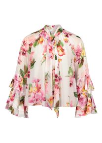 Chiffonbluse Vera Mont "Chiffonbluse mit Volant", Damen, Gr. 42, bunt (cream, ros&eacute;), Obermaterial: 100% Polyester PES., Blusen Chiffonbluse