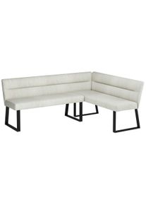 Essbank OTTO HOME "Ivanna", creme, schwarz, B:193.152cm H:82cm T:62cm, Stoff, Sitzb&auml;nke, Essbank, gepolsterte R&uuml;ckenlehne und Sitzfl&auml;che