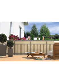 Balkonsichtschutz Hecht INTERNATIONAL, beige, B:90cm L:600cm, Aluminium, Polyester, Markisen, Balkonsichtschutz