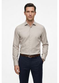 Businesshemd BOSS "HANK", Damen, Gr. 44, N-Gr, schwarz beige252, Web, Obermaterial: 92% Polyamid, 8% Elasthan, unifarben, slim fit normal, Rundhals, 2-Knopf-Manschette mit Schlitz, Hemden Businesshemd, Slim-Fit, aus funktionalem Stretch-Twill, Kentkragen