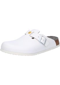 Pantolette Birkenstock "Boston ESD", Damen, Gr. 46, wei&szlig;, Obermaterial: 100% Rindsleder Leather cow., Schuhe Pantolette
