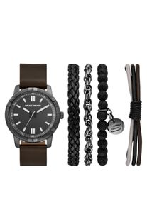 Quarzuhr Skechers "Beachy Stackable", dunkelbraun, schwarz, Armbanduhren, Herren, Quarzuhr, Armbanduhr, Herrenuhr, Ideal auch als Geschenk, analog