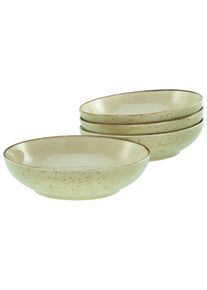 Schale Creatable "Nature Collection, Poke Bowl, &Oslash; 22,5 cm, 4-tlg", braun (earth), H:5cm &Oslash;:22,5cm, Steinzeug, Sch&uuml;sseln, Schale, Handwerklicher Look, Vintage, H&ouml;he 5 cm