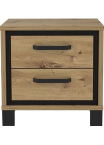 Nachtkommode FORTE "Trondheim", schwarz (artisan eiche, schwarz eiche), B:49,4cm H:49,3cm T:41,5cm, Sideboards, Nachtkommode