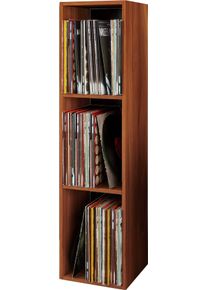 Media-Regal Vcm "Holz Schallplatten LP Stand Regal Platto 3fach", braun (kern, nussbaum), B:34cm T:30cm, Regale, Media-Regal