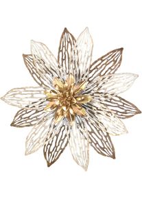 Wanddekoobjekt "Wanddekoration", gold (goldfarben), T:6cm &Oslash;:35cm, Metall, HOFMANN LIVING AND MORE, Wanddekoobjekte, Wanddekoobjekt, gro&szlig;e Bl&uuml;te aus Metall