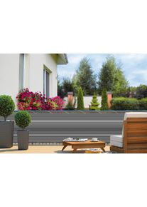 Balkonsichtschutz Hecht INTERNATIONAL, grau, B:90cm L:600cm, Aluminium, Polyester, Markisen, Balkonsichtschutz