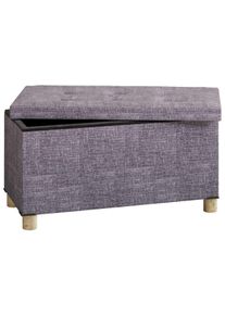 Sitztruhe Vcm "Stoff Sitztruhe Sitzbank Truhe Box Kiste Sizos L", grau, B:76cm T:38cm, Garderobenpaneele, Sitztruhe