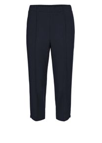 Caprihose GOLDNER "Sportive 7/8-Hose mit Biesen", Damen, Gr. 48, N-Gr, blau (dunkelblau), Obermaterial: 100% Polyester COOLMAX(R) PES(Coolmax)., normal, Hosen Caprihose, Ohne