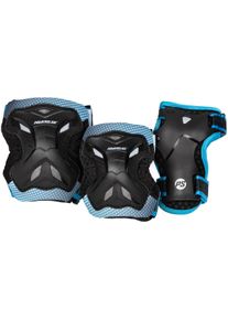 Protektoren-Set Powerslide "Kids Pro Girls Set" Gr. S, schwarz (schwarz, blau), Protektoren, Kinder, S, Nylon, Protektoren-Set