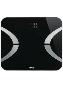 K&ouml;rper-Analyse-Waage Wenko, schwarz, B:31,2cm H:2,1cm T:26cm, Glas, Kunststoff, Personenwaagen, K&ouml;rper-Analyse-Waage, Bluetooth K&ouml;rperfettwaage
