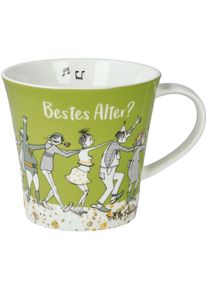 Tasse Goebel "Barbara Freundlieb", bunt, B:10,5cm H:9,5cm, Porzellan, Trinkgef&auml;&szlig;e, Tasse, Coffee-/Tea Mug, Barbara Freundlieb - "Das beste Alter"
