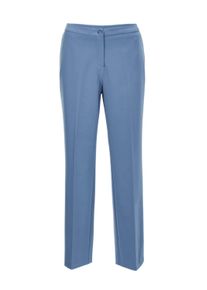 Stoffhose GOLDNER "Elegante Hose mit etwas weiterem Bein", Damen, Gr. 38, N-Gr, grau (taubenblau), Obermaterial: 88% Polyester PES. 12% Elasthan EL., festlich, normal, Hosen Stoffhose, Ohne