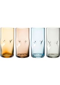 Gl&auml;ser-Set Leonardo "VESUVIO", bunt (mehrfarbig), H:15cm &Oslash;:7cm, Glas, Trinkgef&auml;&szlig;e, Gl&auml;ser-Set, 330 ml, 4-teilig
