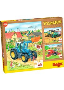 Puzzle Haba "Traktor und Co.", bunt, Puzzles, KinderB:25cm T:20cm, Pappe, Motiv, Puzzle, B:25cm T:20cm