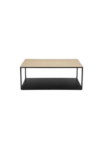 Couchtisch Inosign "Nathan", schwarz (eiche, schwarz, schwarz, eichefarben), B:100cm H:41cm T:60cm, Metall, MDF, Tische, Couchtisch, pulverlakiertes Gestell mit Tischplatte in Eichenoptik