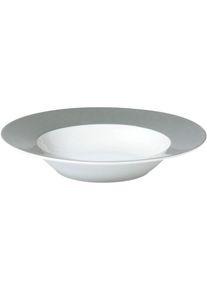 Suppenteller Van Well "Teller Set, Vario", grau (grau, wei&szlig;), B:22cm H:7,9cm T:22cm &Oslash;:21,5cm, Porzellan, Speiseteller, Suppenteller, Porzellan, sp&uuml;lmaschinen- und mikrowellengeeignet, &Oslash; 21,5 cm