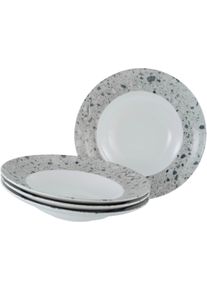 Pastateller Creatable "Stone Collection Florenz, Teller Set, 4-tlg.", bunt, H:5cm &Oslash;:27cm, Porzellan, Speiseteller, Pastateller, Italienische Eleganz, Vielseitig einsetzbar