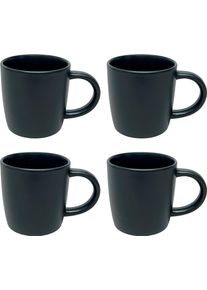 Becher "Belli", schwarz, H:10cm, Steingut, LeGer Home by Lena Gercke, Trinkgef&auml;&szlig;e, Becher, Scandi Style, 4-teilig