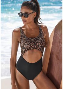 active by Lascana Badeanzug LASCANA ACTIVE, Damen, Gr. 38, N-Gr, leo bedruckt, Recycling-Polyamid, Badeanz&uuml;ge Badeanzug, mit Leo-Print