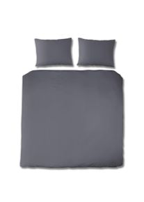 Bettw&auml;sche Florella "UNI graphit Edel-Satin, 100% Baumwolle", grau (graphit), B/L: 200cm x 200cm, 1 Stk., 2 Stk., Satin, B/L: 70cm x 90cm, Satin, Obermaterial: 100% Baumwolle CO., Bettw&auml;sche, Bettw&auml;sche