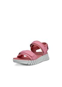 Sandalette Ecco "Ecco GRUUV SOL W", Damen, Gr. 42, rosa, Leder, Schuhe Sandalette, Plateau, Sommerschuh, Sandalette mit praktischem Klettverschluss
