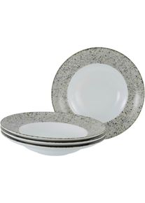Pastateller Creatable "Stone Collection Genua, Teller Set, 4-tlg.", bunt, H:5cm &Oslash;:27cm, Porzellan, Speiseteller, Pastateller, Italienische Eleganz, Vielseitig einsetzbar