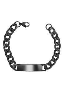 Adelia&acute;s Panzerarmband ADELIA&acute;S "Herren Armband &iquest; Panzerarmband aus Edelstahl 21 cm" Gr. 21, schwarz, Armb&auml;nder, Herren, Edelstahl, Panzerarmband