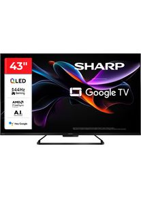 Sharp QLED-Fernseher "4T-C43HRx", Energieeffizienz: G, schwarz, 43 &Prime;, Fernseher, QLED-Fernseher