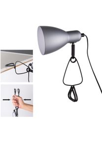 N&auml;ve N&Auml;VE Tischleuchte "MARA", silber (silber matt), 1, &Oslash; 10,5cm H: 28cm, 1 Stk., Leuchten, Kann durch Klammer &uuml;berall befestigt werden; Exkl.1xE14 max.18W, Tischleuchte