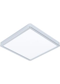 Eglo Deckenleuchte "FUEVA 5 Deckenlampe, IP44, geringe Aufbauh&ouml;he, 20 Watt, Quadrat", grau (chromfarben), H: 2,8cm, 1 Stk., Leuchten, Aufbauleuchte, Badezimmer, Bad-Deckenlampe, modern, 28,5x28,5x2,8cm, Deckenleuchte