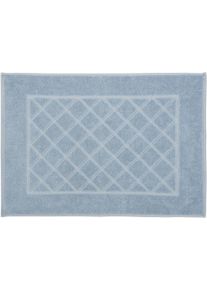 Badematte Kleine Wolke "Bridge" Gr. 2, blau (azur), H:70mm, Baumwolle, Badematten, Badematte, Badteppich, Frottier-Qualit&auml;t, Uni Farben, Karo Muster