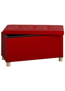 Sitztruhe Vcm "Stoff Sitztruhe Sitzbank Truhe Box Kiste Sizos L", rot, B:76cm T:38cm, Garderobenpaneele, Sitztruhe