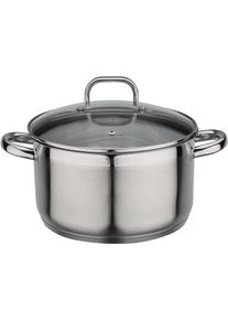 Fleischtopf GSW "Fogo", silber (edelstahlfarben), H:13,5cm &Oslash;:24cm, T&ouml;pfe, Fleischtopf, Induktion