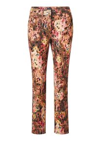 2-in-1-Hose GOLDNER "Slim Fit Stoffhose mit Paisley-Muster", Damen, Gr. 54, N-Gr, braun (camel, gemustert), Obermaterial: 86% Baumwolle CO. 12% Polyester PES. 2% Elasthan EL., Hosen 2-in-1-Hose, Mit G&uuml;rtelschlaufen