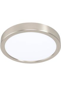 Eglo Aufbauleuchte "Fueva 5 Deckenleuchte, Stahl und Kunststoff, Wohnzimmerlampe, Lampe", silberfarben, 1, &Oslash; 21cm H: 2,8cm, 1 Stk., Leuchten, Aufbauleuchte, Deckenlampe in Nickel-Matt, Wei&szlig;, LED Aufbaulampe, Aufbauleuchte