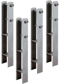 H-Pfostenanker Weka, silber (silberfarben), B:9cm T:6cm, Stahl, Bodenanker, H-Pfostenanker