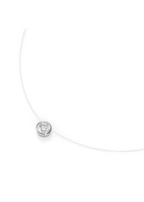 Collier Smart Jewel "Collier schwebender Stein, Zirkonia, Silber 925", silber, Halsketten, Damen, Silber 925 (Sterlingsilber), Collier