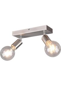 REALITY LEUCHTEN Deckenstrahler "VANNES", grau (nickelfarben), 2, H: 12,5cm, 1 Stk., Leuchten, E27-Leuchtmittel frei w&auml;hlbar, dreh- und schwenkbar, Deckenstrahler