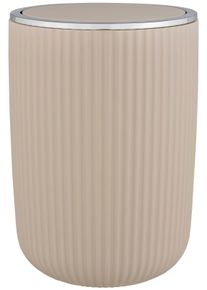 Kosmetikeimer Wenko "Agropoli", beige, B:19cm H:27cm T:19cm, Kunststoff, M&uuml;lleimer, Kosmetikeimer, mit Schwingdeckel, 5,5 Liter