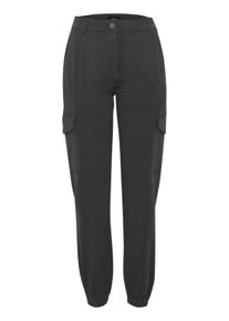 Cargohose oxmo "Cargohose OXCoco", Damen, Gr. XL, N-Gr, grau (ebony), Obermaterial: 98% Baumwolle CO. 2% Elasthan EL., Hosen Cargohose