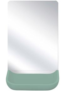 Kosmetikspiegel Kleine Wolke "Tray Mirror", gr&uuml;n (maledivia), B:12cm H:17,3cm T:11cm, Glas, Polyresin (Kunststein), Spiegel, Kosmetikspiegel, mit Schmuckschale